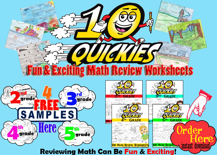 no-prep elementary math review worksheets